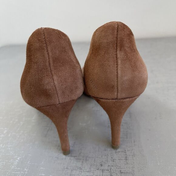 Banana Republic Brown Suede Pointed Toe Heels 9 M Preppy Party Classic Pumps - Picture 8 of 16
